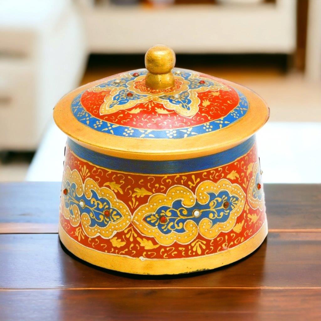 Roopcasa Wooden Hand-Painted Lid Box